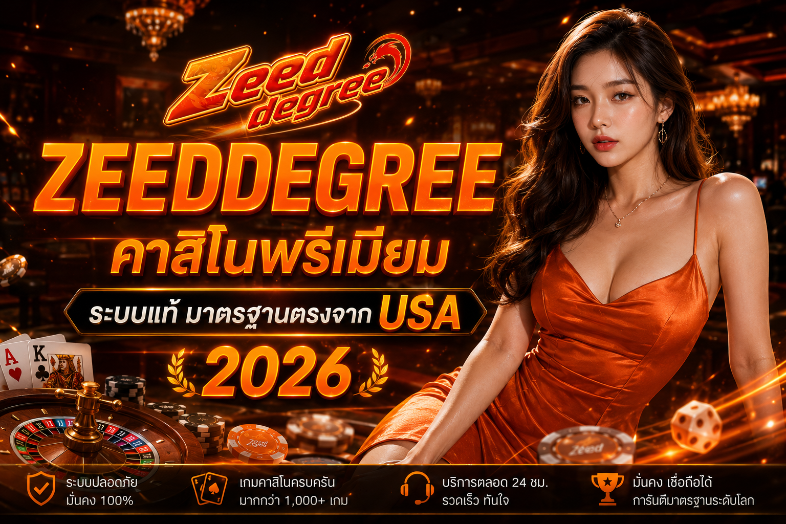 ZEEDDEGREE คาสิโนพรีเมียม ระบบแท้ มาตรฐานตรงจาก USA 2026